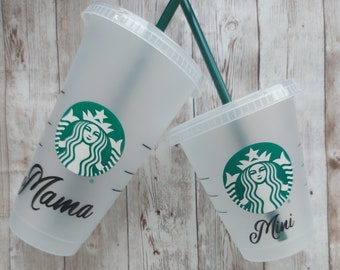 MINI EN MAMA Gepersonaliseerde Starbucks Cup | Mama en peuter cadeau | Verjaardag Starbucks minnaar cadeau | Herbruikbare Venti 16oz 24oz Tumbler