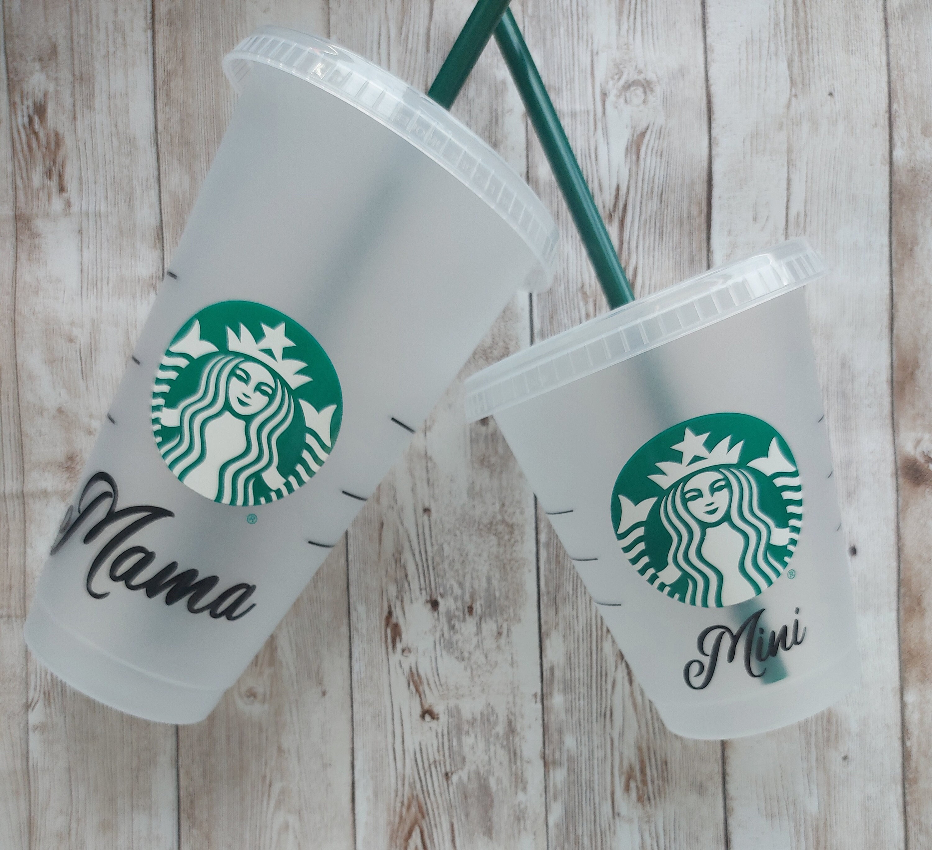 Set of 5 Mini Starbucks Kids Cups with Green Straws - 16oz Mini Cups –  Candy Wrapper Store