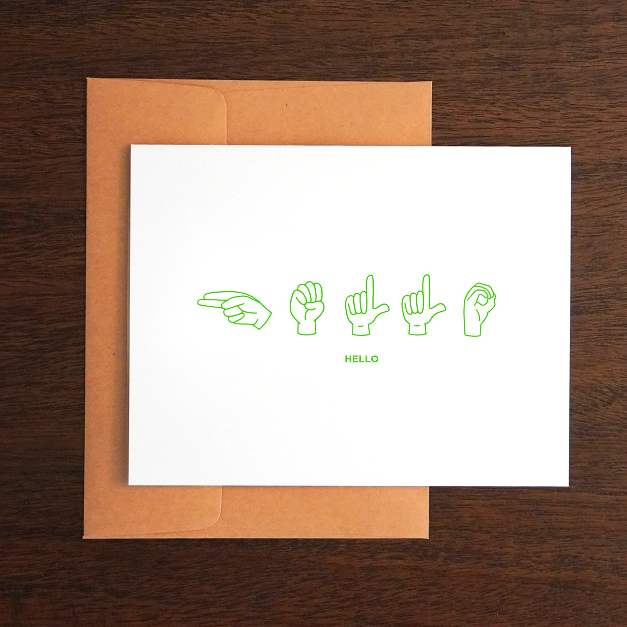 ASL Hello In Sign Language Card Hand Drawn | Etsy