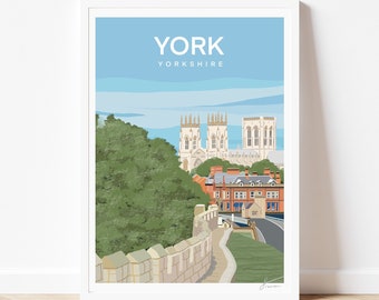 York Minster Print – York Travel Poster – Gothic Cathedral Art - North Yorkshire Home Wall Art - Francesca Creates