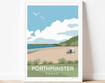 Porthminster St Ives Cornwall Print | Cornwall Beach Travel Poster | Holiday Travel Print | Home Wall Location Art  | By Francesca Creates