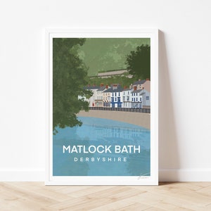 Matlock Dale Print – Derbyshire Travel Poster – Peak District Art - Seaside Home Wall Art - Beach Travel Poster - Francesca Creates