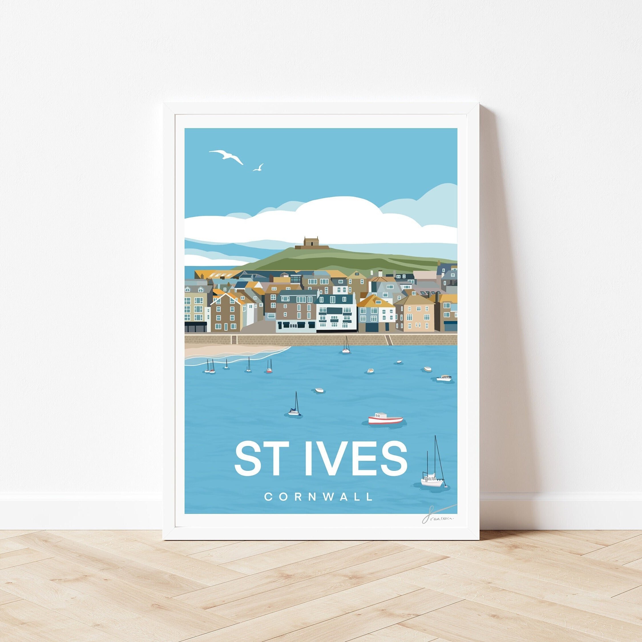 St Ives Print Cornwall Travel Print St Ives Harbour Art - Etsy UK