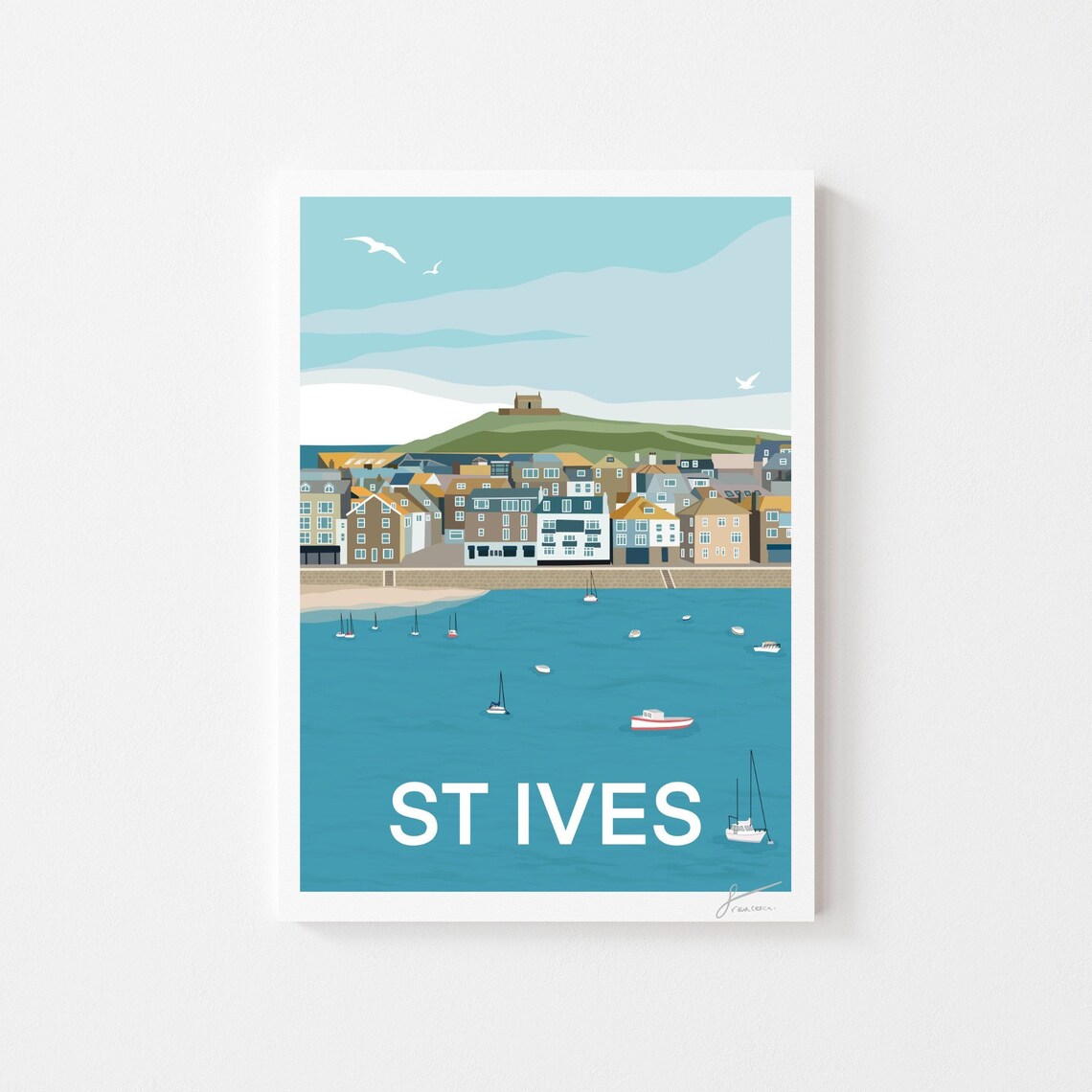 St Ives Print Cornwall Travel Print St Ives Harbour Art | Etsy