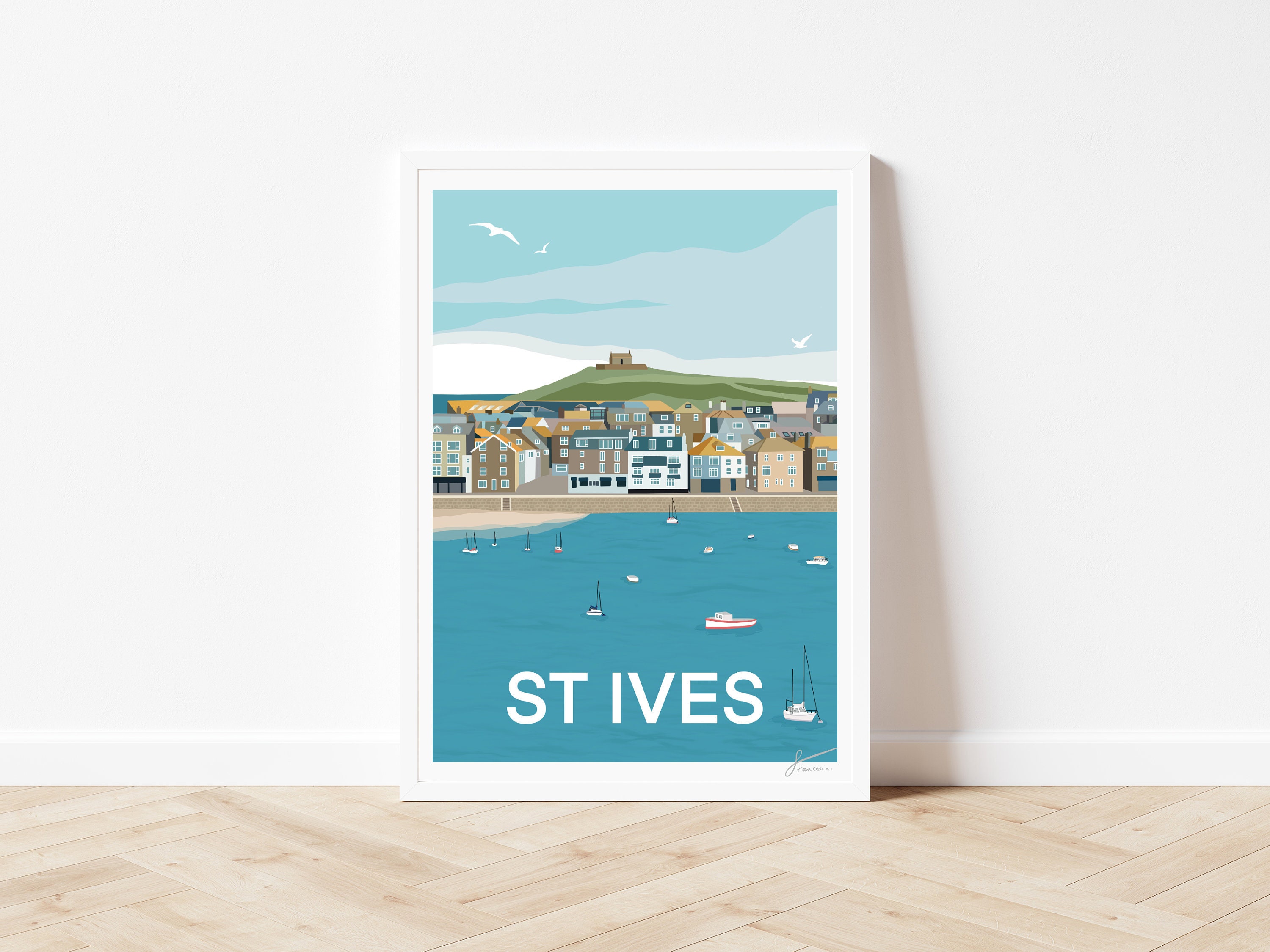 St Ives Print Cornwall Travel Print St Ives Harbour Art | Etsy