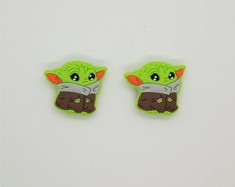 Yoda Croc Shoe Charms Wristband Charms Shoe Lace Adapter Charms Generic Handmade Baby Star Wars Set of 2