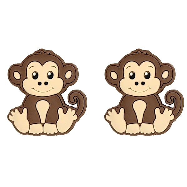 Baby Monkey Shoe Charms Handmade Set of 2 for Clogs Mules Shoes Sneakers Laces