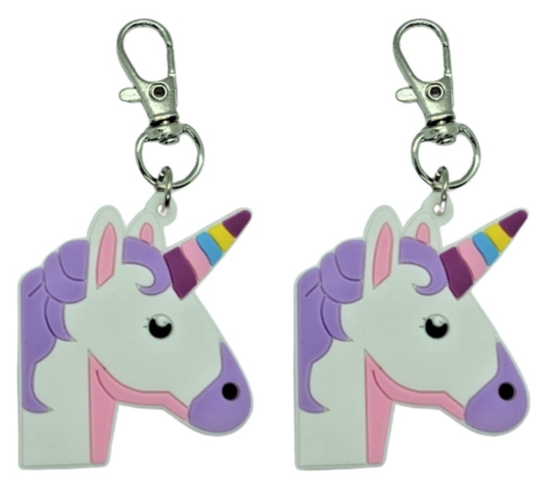 Zipper Pull Unicorn Badge Reel Accent Purse Collar Charm Generic Handmade Set of 2