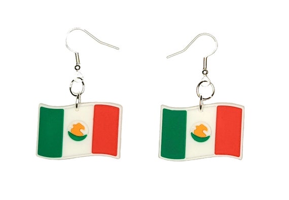 Mexican flag earrings sale