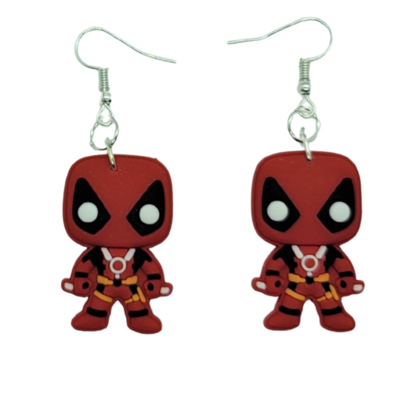 Deadpool Earrings Generic Handmade Hypoallergenic
