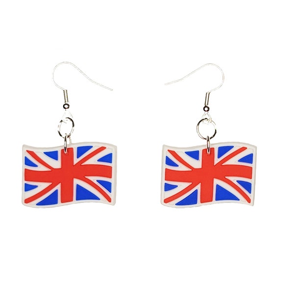 UK United Kingdom Flag Earrings Handmade Hypoallergenic