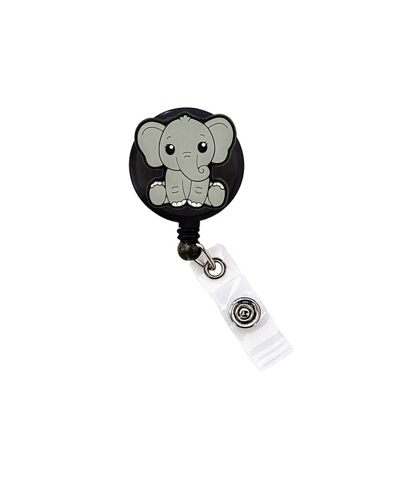 Elephant Badge Reel Retractable Handmade ID Holder Funny Nurse