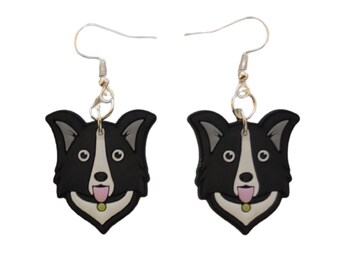 border collie earrings