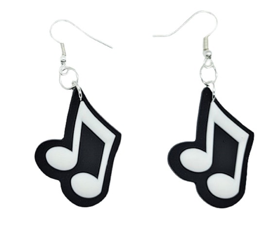 Musical Notes Earrings Generic Handmade Hypoallergenic Etsy