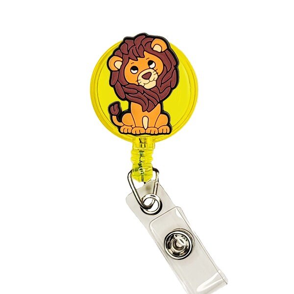 Lion Badge Reel Retractable Handmade ID Holder Funny Nurse Doctor CNA LPN Teacher