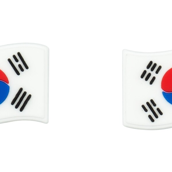 South Korea Flag Shoe Charms Handmade Set of 2 for Clogs Mules Shoes Sneakers Korean East Asian Cherry Tree Buddhist Temple Seoul Minister