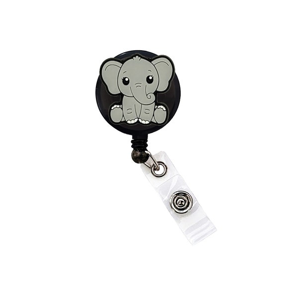 Elephant Badge Reel Retractable Handmade ID Holder Funny Nurse Doctor CNA LPN Baby