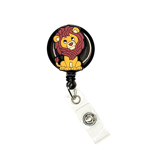 Lion Badge Reel Retractable Handmade ID Holder Funny Nurse Doctor CNA LPN