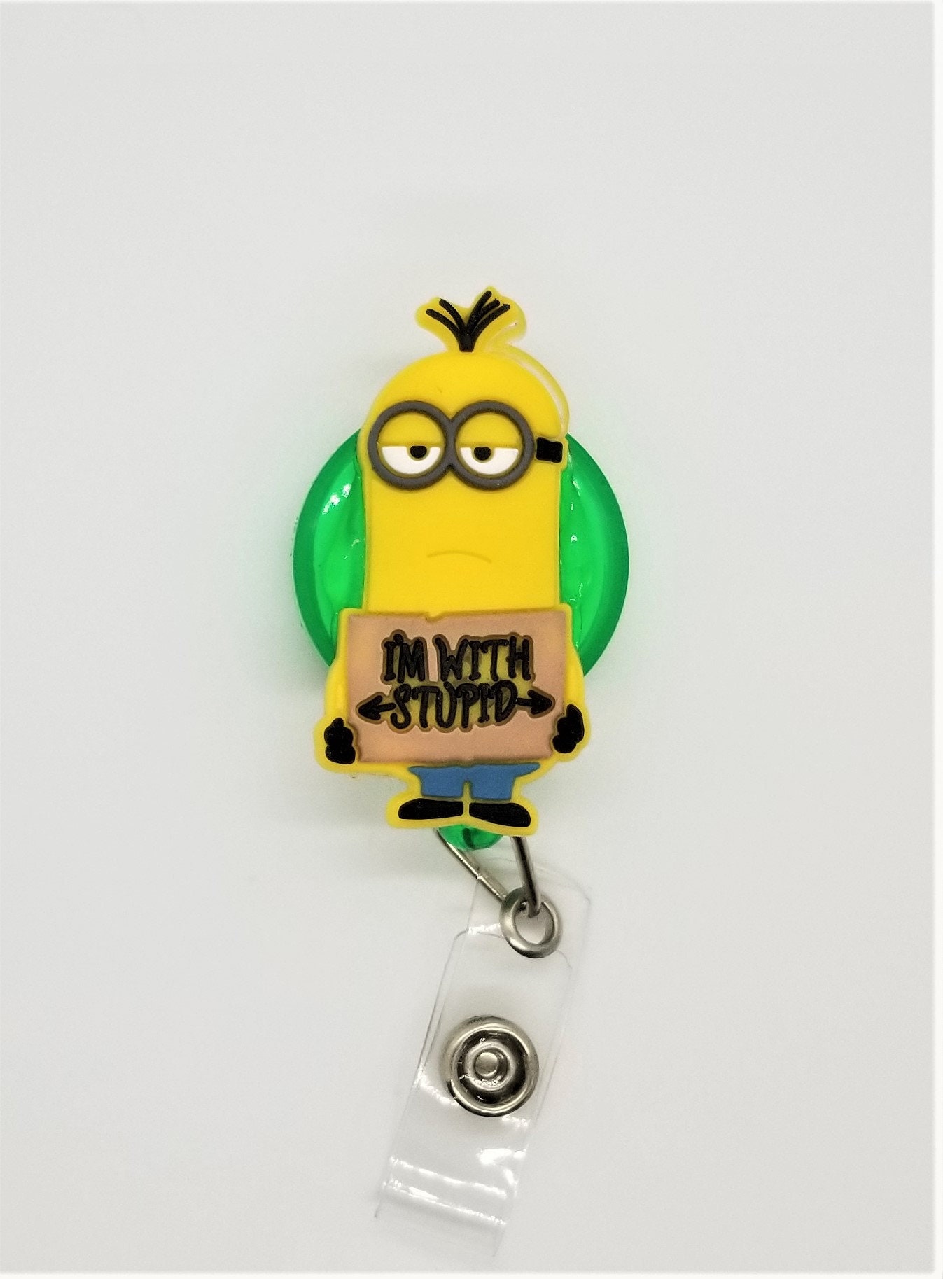 Minion Badge Reel Retractable Handmade ID Holder Etsy