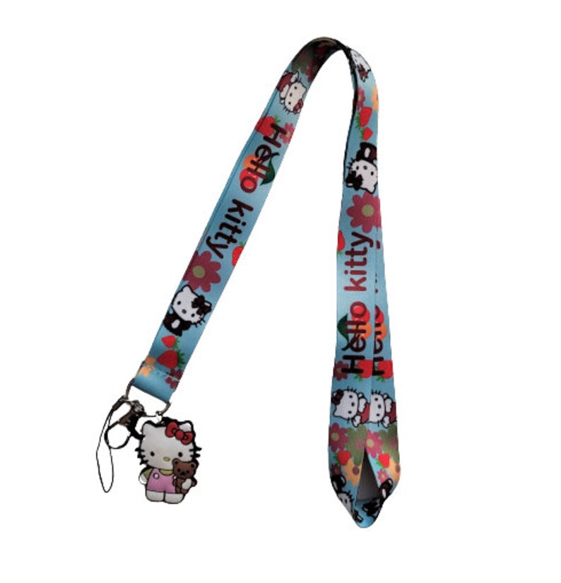 Hello Kitty Lanyard with ID Badge Holder Cell Phone Holder Etsy