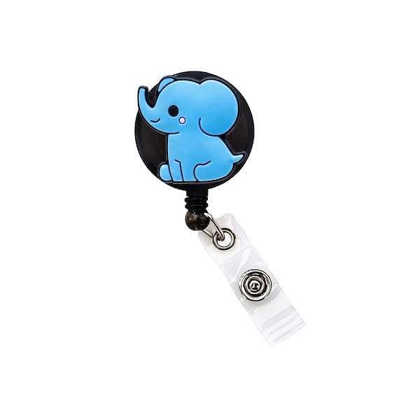 Elephant Badge Reel Retractable Handmade ID Holder Funny Nurse Doctor CNA LPN Baby