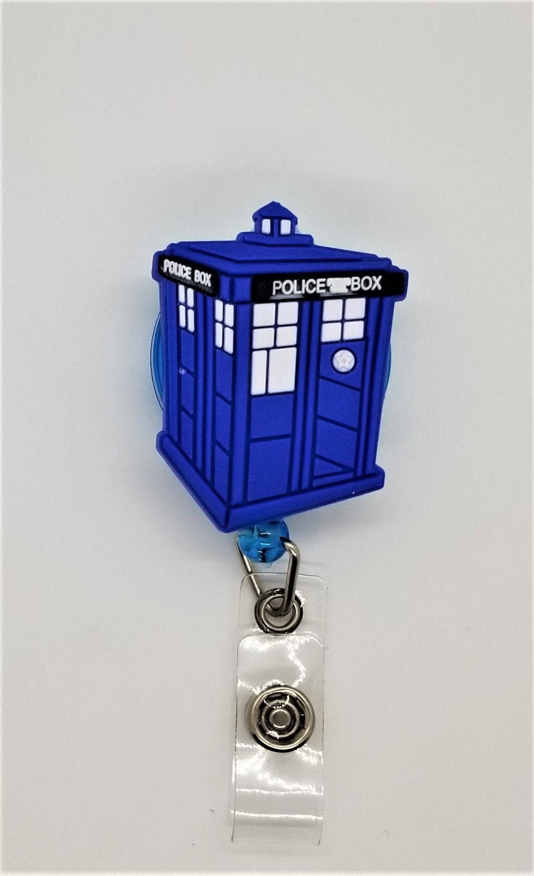 Doctor Who Tardis Badge Reel Retractable Handmade ID Holder Etsy