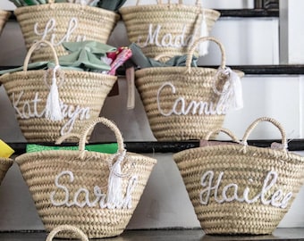 Embroidered Name Beach Straw Bag, Bridesmaid Gift, Girls Trip Bags, Tote Bag, Bachelorette, Bridesmaid Proposal, Birthday Gifts