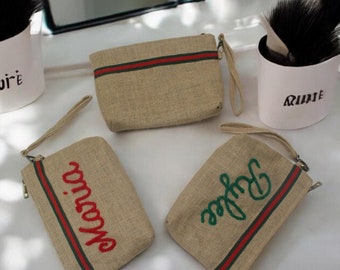 Personalized Makeup Bag, Bridal Party Gifts, Custom Cosmetic Bag Gifts for Her,Bridesmaid Gifts Proposal,   Customized Bachelorette Favors