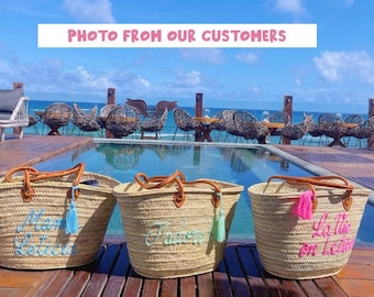 Customized straw bags Personalized Wedding Guest Gift Monogrammed Bag Bridal Shower Bags, Customized Beach Bag, Straw Tote WHOLESALE