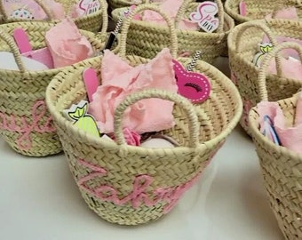Unique Personalized Party bridal handbag Gift Bridesmaid Bag Customized, Personalized basket, Monogrammed Tote, Handmade basket