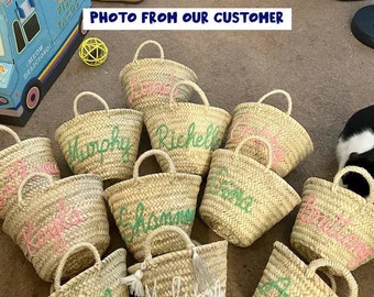 Personalized Party bridal handbag Gift Bag Bridesmaid Bag Gift Bag Beach Tote Custom Gift Bag, Customized Basket, embroidery handmade basket