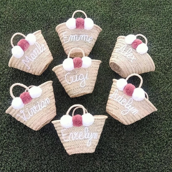 Flower Girl Baskets Personalized Party bridal handbag Gift Bag Bridesmaid Bag Gift Bag , Customized Basket, Embroidery Basket