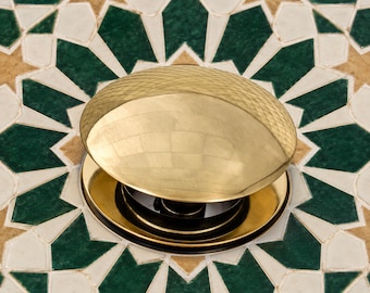 Handcrafted Brass Pop-Up Sink Drain Stopper for Vessel Sinks