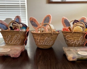Peter Rabbit Personalized Party bridal handbag Gift Bridesmaid Bag Customized, Custom Bridesmaid, Monogrammed Tote, Handmade Straw  basket