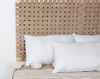 King Headboard Leather Wall Panel – Handmade Wall Mount Head board – Pink Brown White Black Head Board