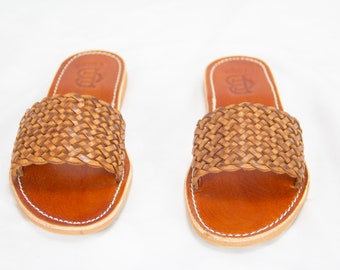 Womens Leather Cutout Sandals 100% Natural Leather Handmade Leather Braided Sandals, Handcrafted Summer Sandals, Colorful Beach Sandals