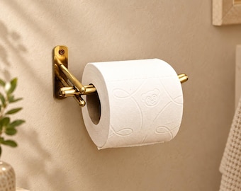 Handcrafted Solid Brass Wall-Mounted Toilet Paper Holder