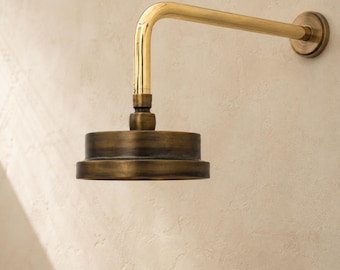 Antique Brass Rain Shower Head – Handcrafted Vintage Bathroom Fixture