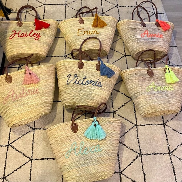 Custom monogrammed bag, customize straw  personalized bag, personalized basket, large beach bag, personalized bag for bridesmaids