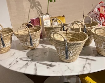 Embroidery basket, Personalized Party Gift Bag Bridesmaid Bag Gift Bag with Name Beach Tote Custom Gift Bag, Customized Small Basket