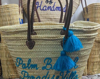 Personalized X-Large Straw beach tote bag,customized straw bags, personalized baskets,wedding gift, bridesmaid party