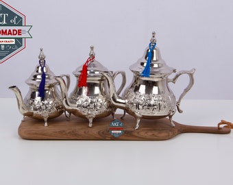 Moroccan Elegant handcrafted Alpaca Silver Qudsi Teapot from Fez /Moroccan Teapot /Authentic Silver teapot / Handmade Teapot from Morocco