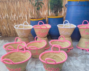50% Off PERSONALIZED BASKET,bridal shower bags,embroidered bags,custom beach bag,straw tote,customized straw bags, boo basket stuffers