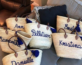 Personalized WEDDING GUEST GIFT monogram bag basket,bridal shower bags,customized straw bags,custom beach bag,straw tote,embroidered bags