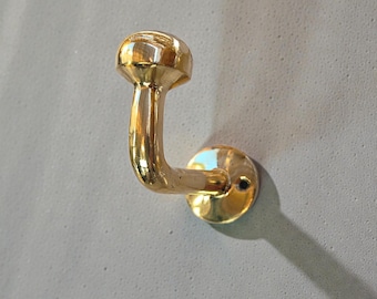 Brass Hook For Doors & Bathrooms | Handmade Unlacquered Brass Wall Hook | Moroccan Towel Hook