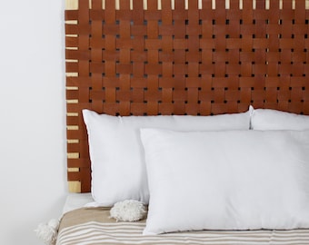 Queen Headboard Wood Panel – Wall Mounted Headboard - Black Brown Pink White Leather Head board