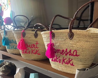 Custom Beach Straw Bags | Personalized Beach Bag Bridesmaid Gifts | Bridesmaid Bag | Last Minute Gifts For Him|Wedding Gift