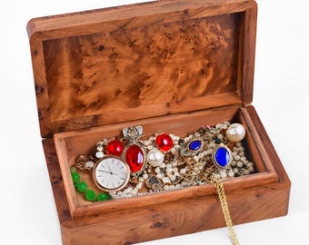 Large Wood Box Hand Carved Wooden Multipurpose Keepsake Jewelry Decorative Art Storage Organizer, Jewelry Boxe, Coffee Table Decor