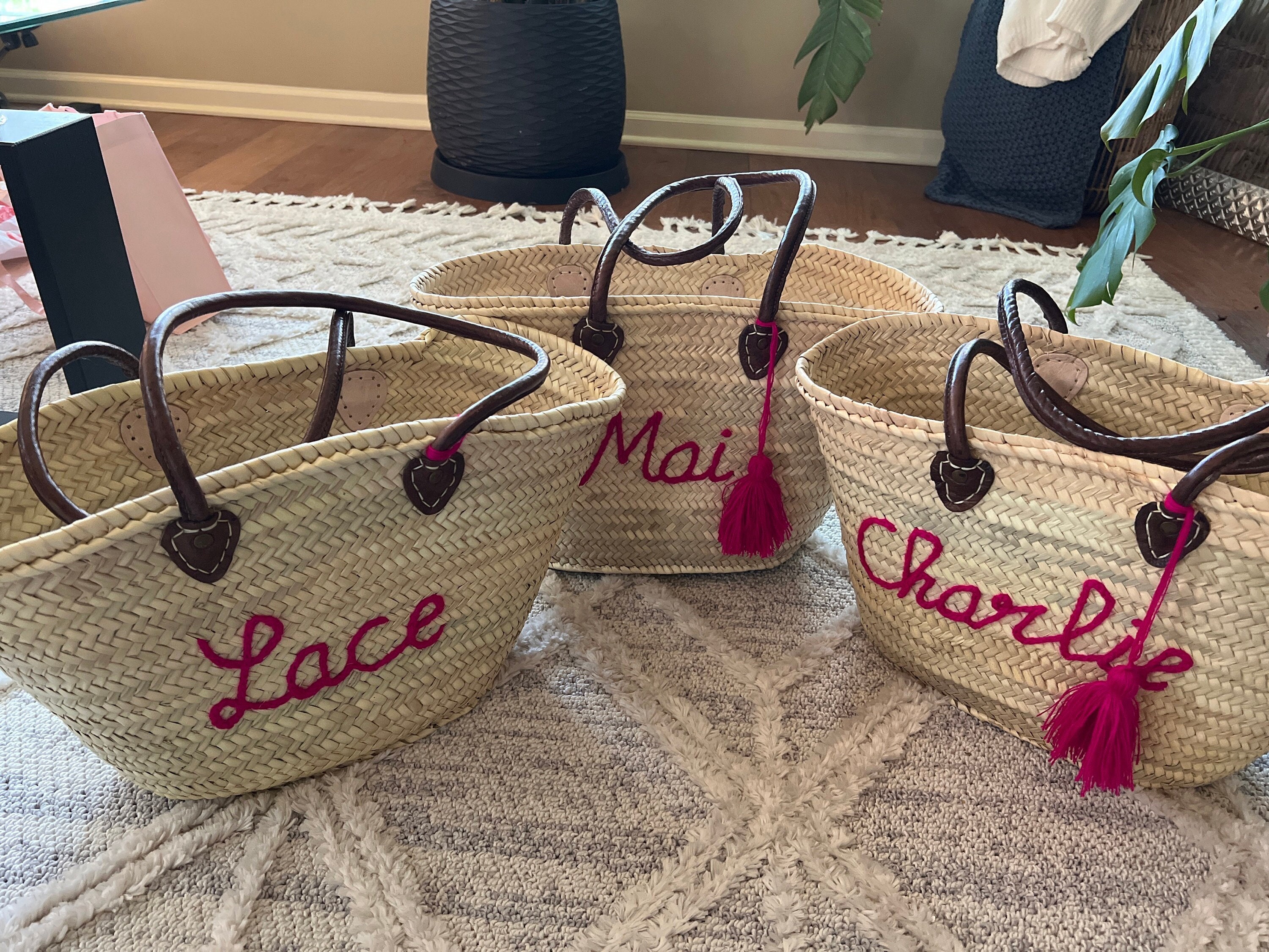 Personalised wicker bag best sale