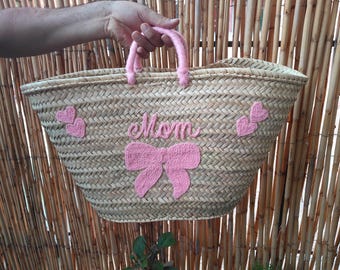 Personalized Flowers Straw Beach Bag - Personalised Gift - Wedding Gifts - Gift For Kids - Holiday Decor Gifts